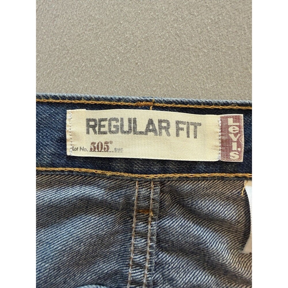 Levis 505 Jeans Mens 42x32 Actual 41x31 Blue 100% Cotton Regular Y2K Blank Tab - Picture 2 of 10
